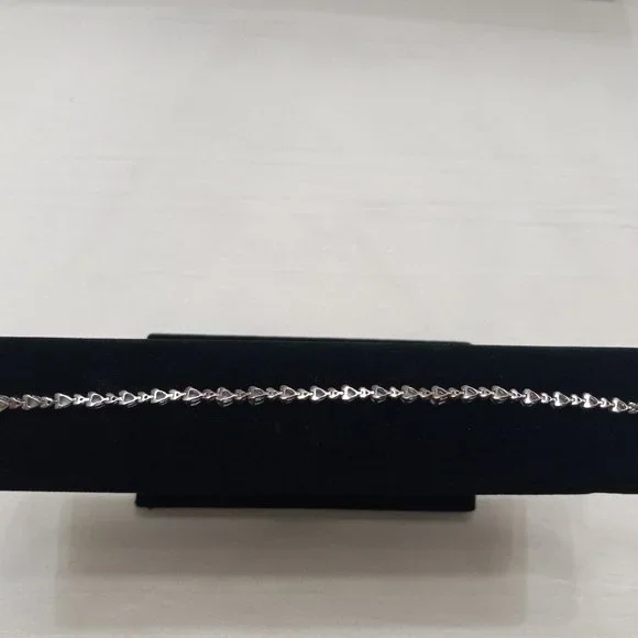 Sterling Silver Bracelet with Opals and Blue Rhinestones - Picture 3 of 14